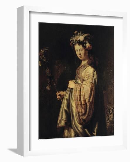 Flora, 1634-Rembrandt van Rijn-Framed Giclee Print