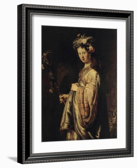 Flora, 1634-Rembrandt van Rijn-Framed Giclee Print