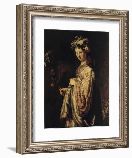 Flora, 1634-Rembrandt van Rijn-Framed Giclee Print