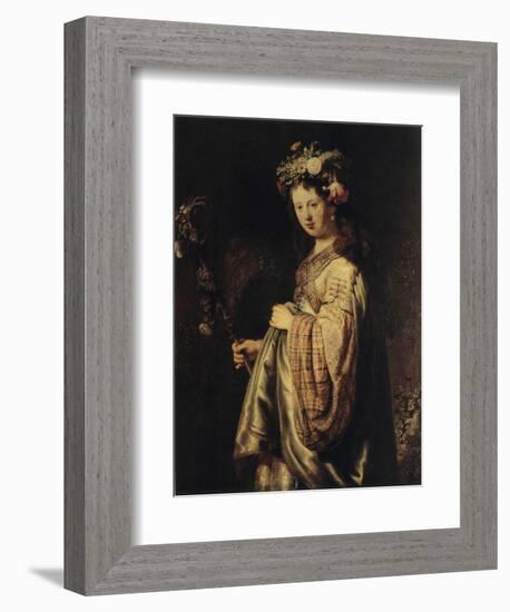 Flora, 1634-Rembrandt van Rijn-Framed Giclee Print