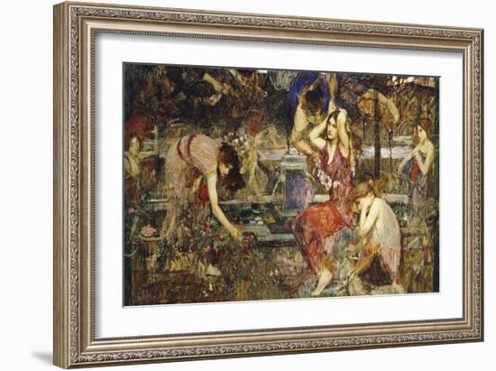 Flora and the Zephyrs-John William Waterhouse-Framed Giclee Print