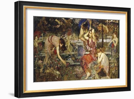 Flora and the Zephyrs-John William Waterhouse-Framed Giclee Print