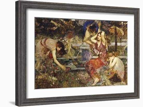 Flora and the Zephyrs-John William Waterhouse-Framed Giclee Print