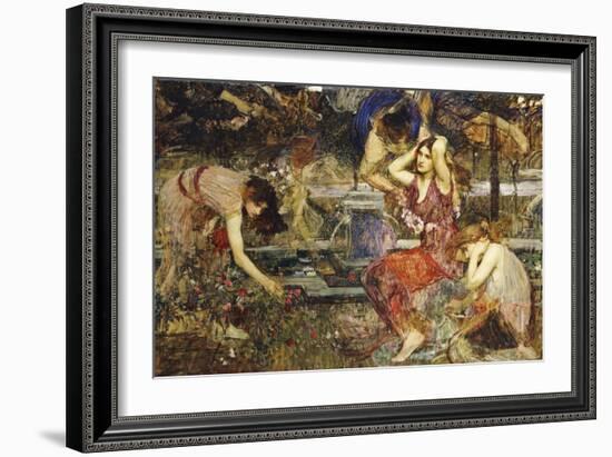 Flora and the Zephyrs-John William Waterhouse-Framed Giclee Print