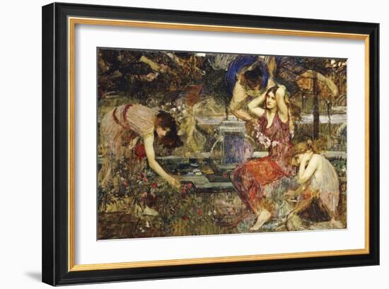 Flora and the Zephyrs-John William Waterhouse-Framed Giclee Print