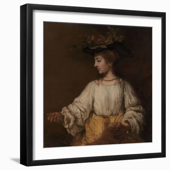 Flora, c.1654-Rembrandt van Rijn-Framed Giclee Print