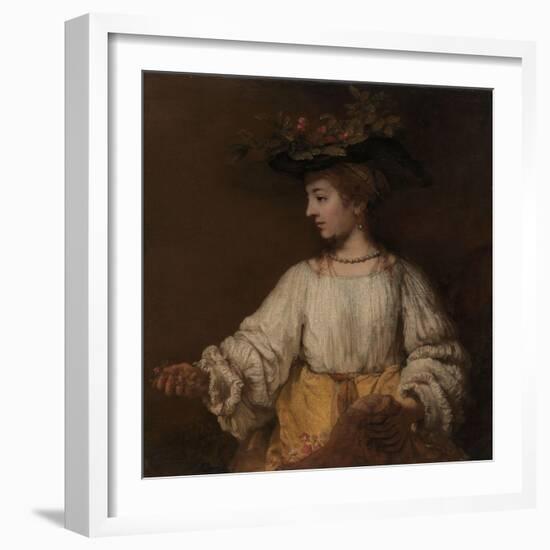 Flora, c.1654-Rembrandt van Rijn-Framed Giclee Print