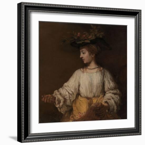 Flora, c.1654-Rembrandt van Rijn-Framed Giclee Print