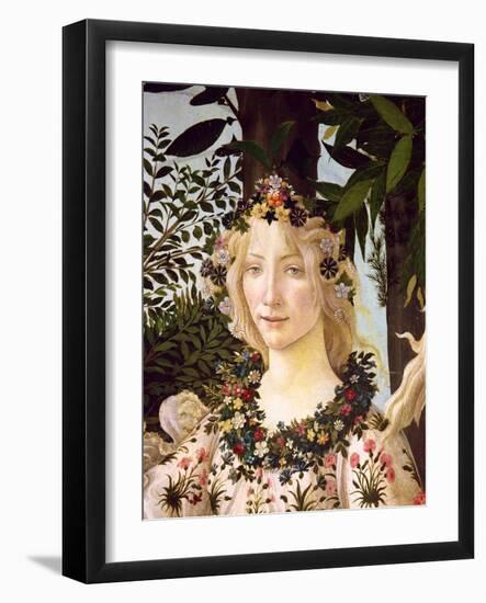 Flora, Detail from the Primavera, c.1478-Sandro Botticelli-Framed Giclee Print