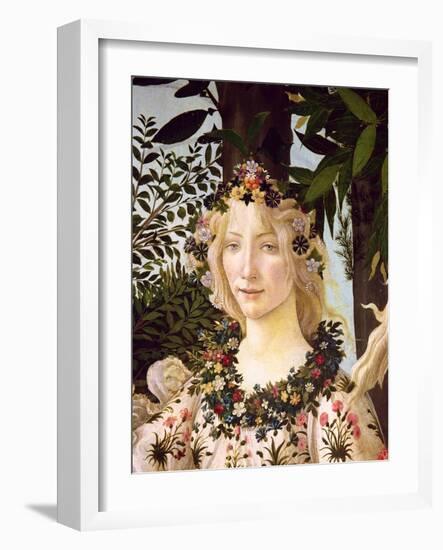 Flora, Detail from the Primavera, c.1478-Sandro Botticelli-Framed Giclee Print