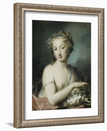 Flora, Half Length, Holding Plums-Rosalba Giovanna Carriera-Framed Giclee Print