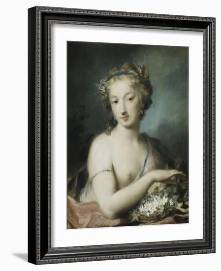 Flora, Half Length, Holding Plums-Rosalba Giovanna Carriera-Framed Giclee Print