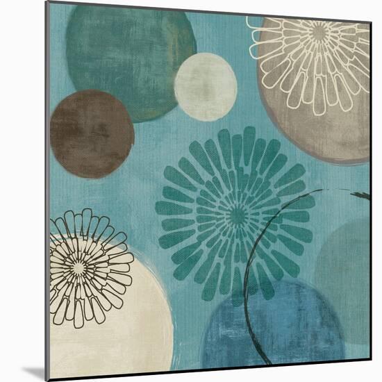 Flora Mood Blue II-Veronique Charron-Mounted Art Print