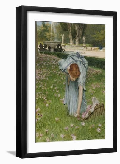 Flora - Spring in the Gardens of the Villa Borghese-Sir Lawrence Alma-Tadema-Framed Giclee Print