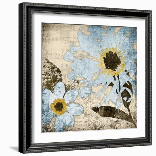 Flora Symphony 3 Blue-Diane Stimson-Framed Art Print