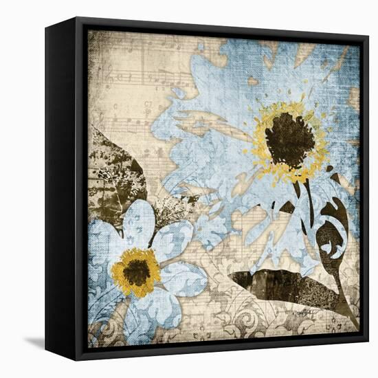 Flora Symphony 3 Blue-Diane Stimson-Framed Stretched Canvas