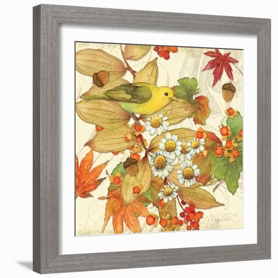 Flora & Tanager I-Julie Paton-Framed Art Print