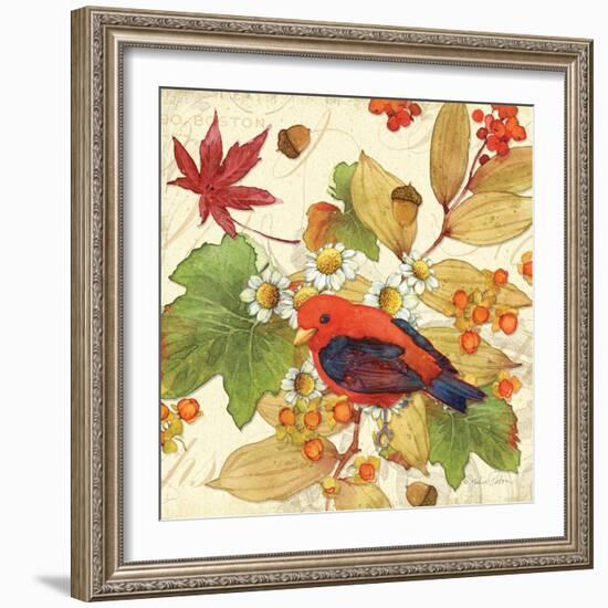 Flora & Tanager II-Julie Paton-Framed Art Print