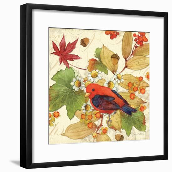 Flora & Tanager II-Julie Paton-Framed Art Print