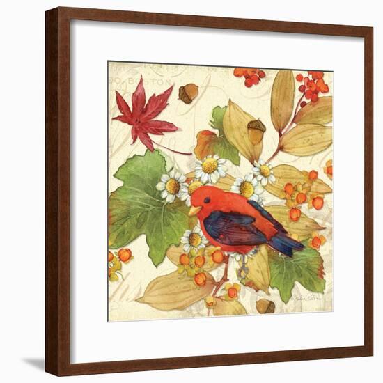 Flora & Tanager II-Julie Paton-Framed Art Print