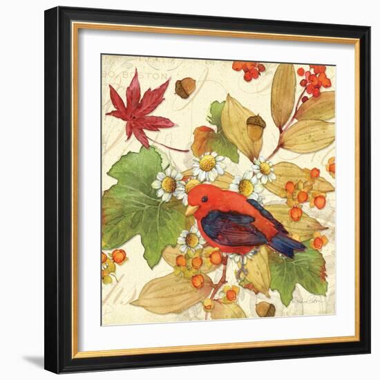 Flora & Tanager II-Julie Paton-Framed Art Print