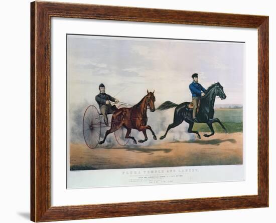 Flora Temple and Lancet Racing on the Centreville Course, 1856-Currier & Ives-Framed Giclee Print