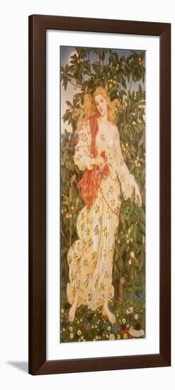 Flora, the Goddess of Blossoms, 1880-Evelyn De Morgan-Framed Giclee Print