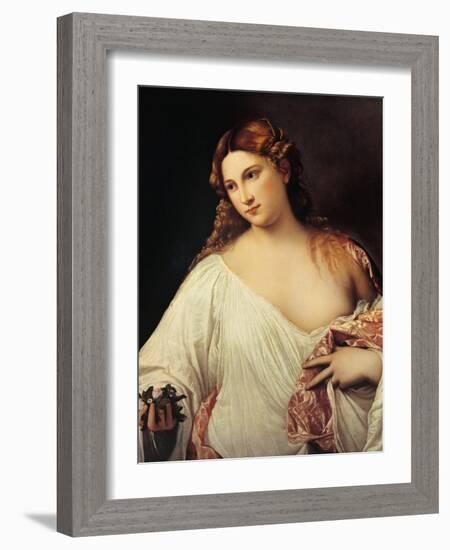 Flora-Titian (Tiziano Vecelli)-Framed Art Print