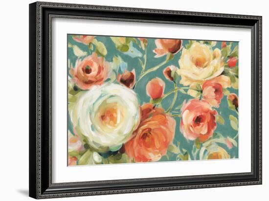 Florabundance I Autumn Teal-Lisa Audit-Framed Art Print