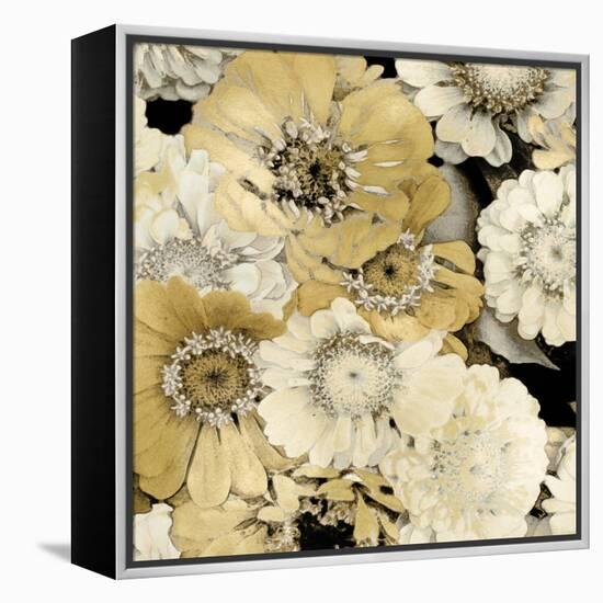 Floral Abundance in Gold II-Kate Bennett-Framed Stretched Canvas