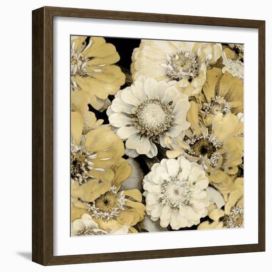 Floral Abundance in Gold III-Kate Bennett-Framed Art Print