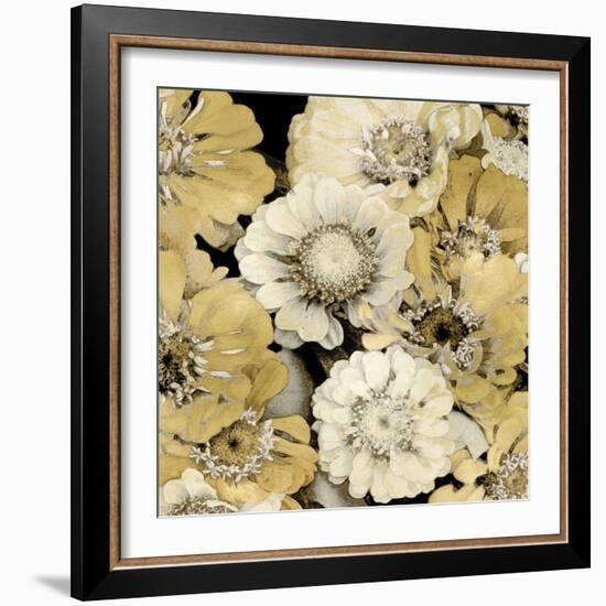 Floral Abundance in Gold III-Kate Bennett-Framed Art Print