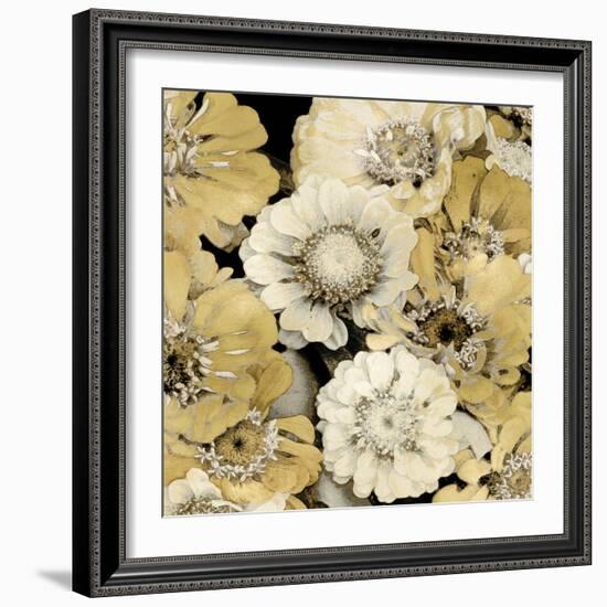 Floral Abundance in Gold III-Kate Bennett-Framed Art Print