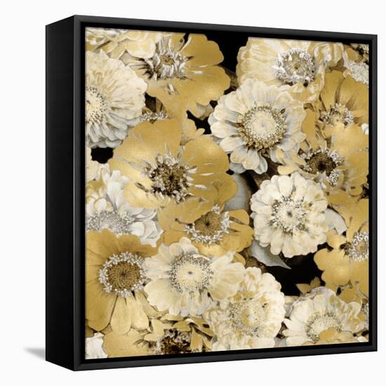 Floral Abundance in Gold IV-Kate Bennett-Framed Stretched Canvas