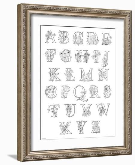 Floral Alphabet A to Z-Heather Rosas-Framed Art Print