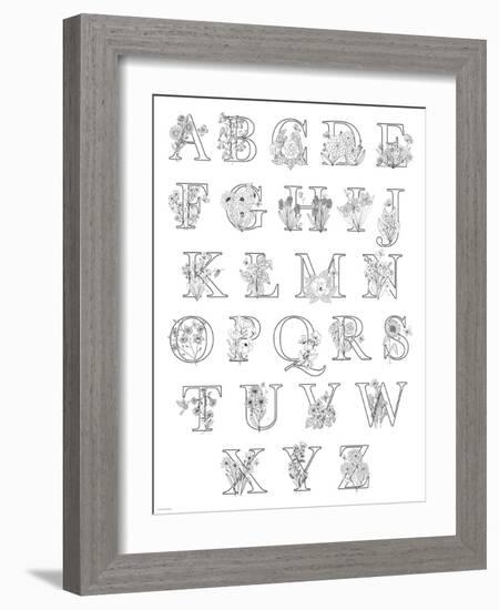 Floral Alphabet A to Z-Heather Rosas-Framed Art Print