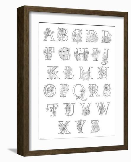 Floral Alphabet A to Z-Heather Rosas-Framed Art Print