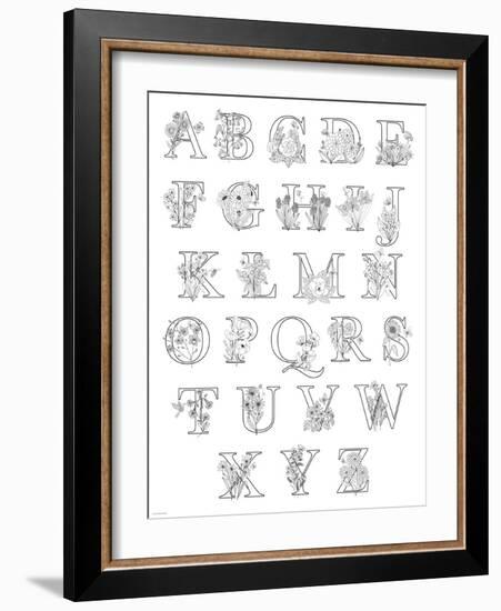 Floral Alphabet A to Z-Heather Rosas-Framed Art Print