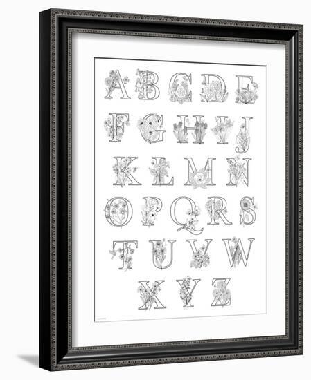 Floral Alphabet A to Z-Heather Rosas-Framed Art Print