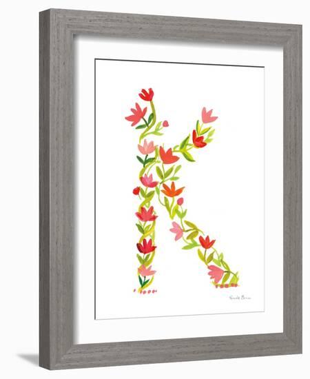 Floral Alphabet Letter XI-Farida Zaman-Framed Art Print