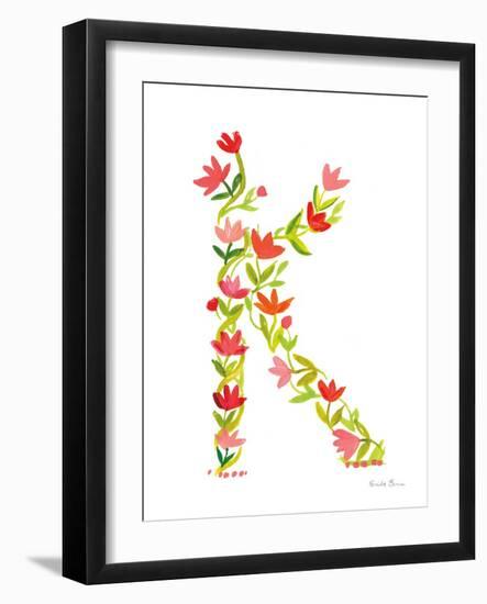 Floral Alphabet Letter XI-Farida Zaman-Framed Art Print