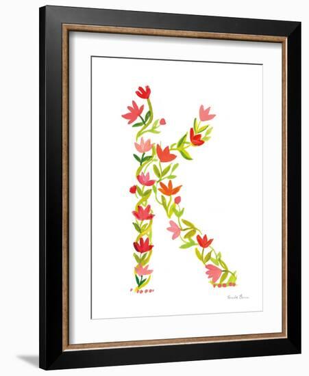 Floral Alphabet Letter XI-Farida Zaman-Framed Art Print