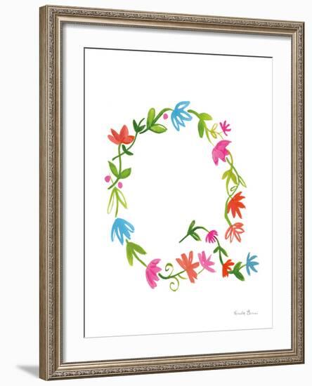 Floral Alphabet Letter XVII-Farida Zaman-Framed Art Print