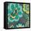 Floral Assortment Teal on Dark Grey Crop I-Hugo Wild-Framed Stretched Canvas