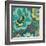 Floral Assortment Teal on Dark Grey Crop I-Hugo Wild-Framed Art Print