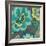 Floral Assortment Teal on Dark Grey Crop I-Hugo Wild-Framed Art Print