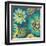 Floral Assortment Teal on Dark Grey Crop II-Hugo Wild-Framed Art Print