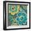 Floral Assortment Teal on Dark Grey Crop III-Hugo Wild-Framed Art Print