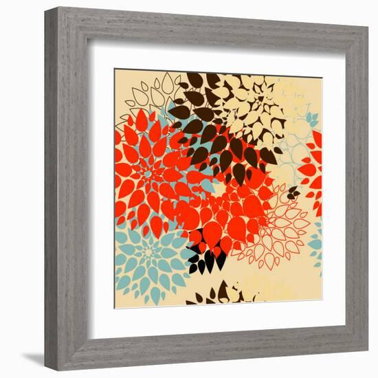 Floral Background. Summer Colour. Seamless Floral Pattern with Stylized Flower-bubusik-Framed Art Print