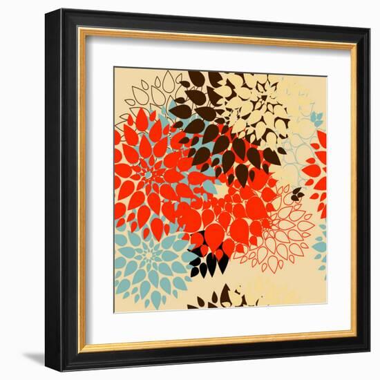 Floral Background. Summer Colour. Seamless Floral Pattern with Stylized Flower-bubusik-Framed Art Print